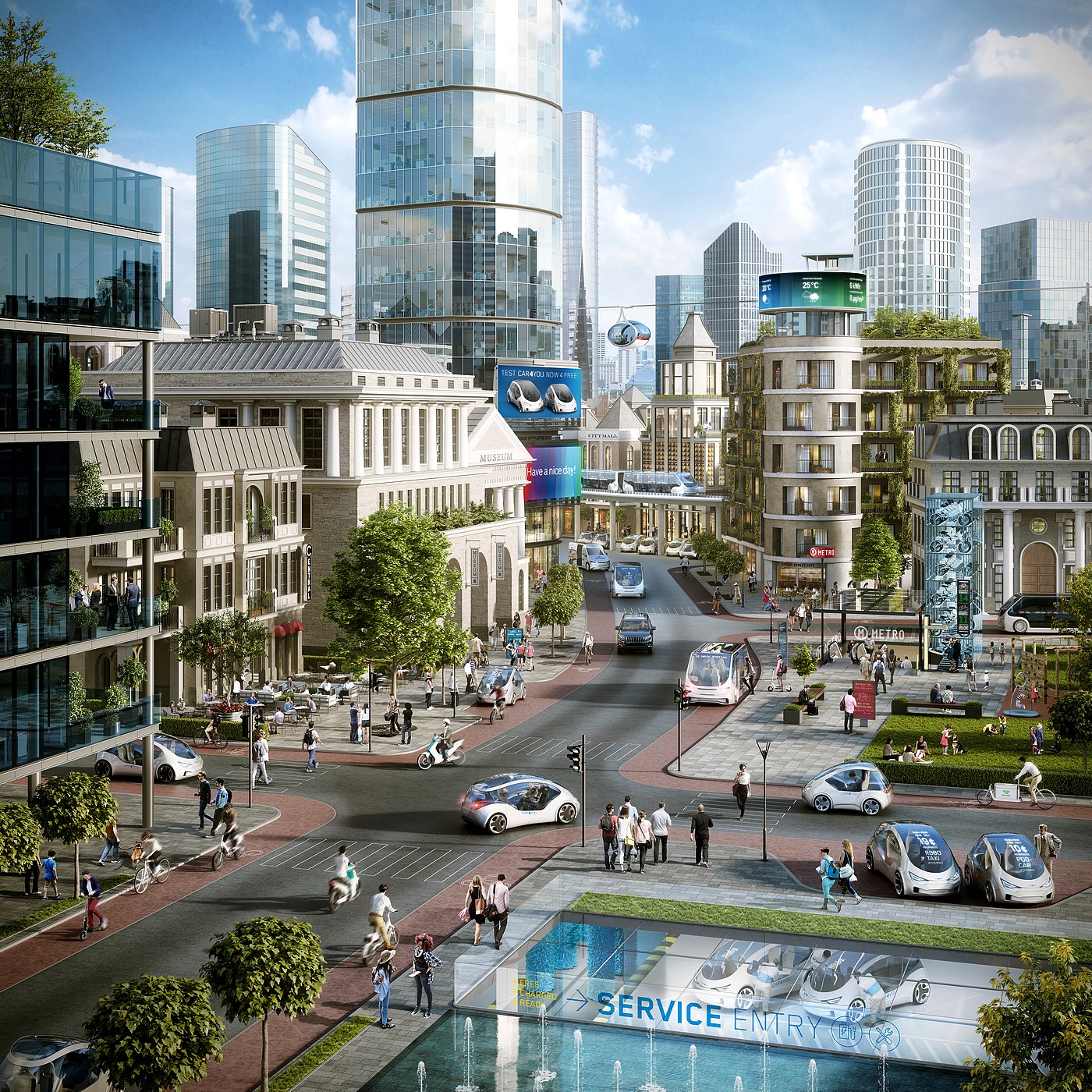Жизнь в умном городе. Город будущего. Улица будущего. Город в будущем. Современный город.