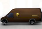 Artistic rendering of plug-in electric delivery trucks
