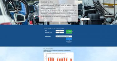 Screenshot Stickoxid-Rechner