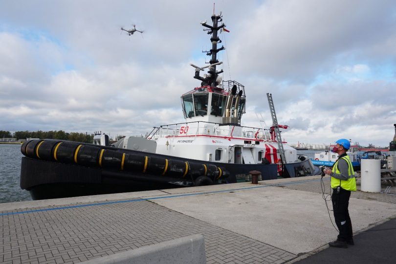Drohneneinsatz zur Unterstützung der Kontrollen im Hafen Antwerpen