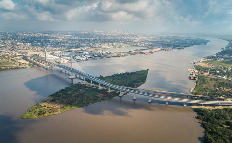 Pumarejo-Schrägseilbrücke bei Barranquilla, die längste Straßenbrücke Kolumbiens