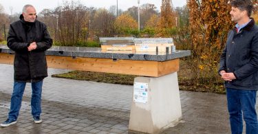 Holz-Granit-Verbund-Brücke der Hochschule Koblenz