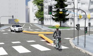 Radfahrende schützen durch kooperative intelligente Verkehrssysteme